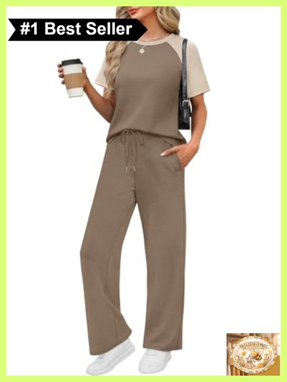 Womens 2 Piece Lounge Set Short Sleeve Wide Leg Pants Travel Resort Wear